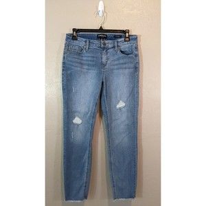 Kenneth Cole Womens 6 Light Wash Distressed Jess Skinny Jeans